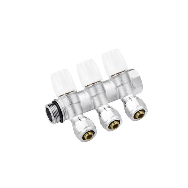 Коллектор Karro Super 3 выхода 3/4" x 16 ВН никелированный KR-17021, фото  | SNABZHENIE.com.ua