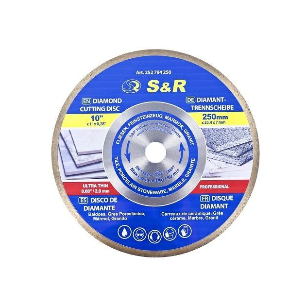 Диск алмазный S&R CORONA 250 x 1,6 x 25,4 для керамогранита, фото  | SNABZHENIE.com.ua
