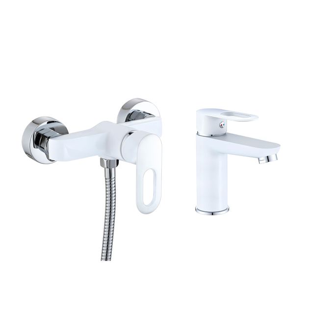 Набор смесителей Latwa 001 и Latwa 010 White, фото  | SNABZHENIE.com.ua
