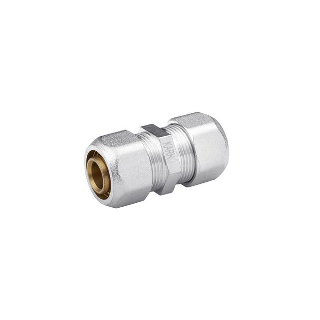 Муфта металлопластиковая Karro 16x16 никелированная, фото  | SNABZHENIE.com.ua
