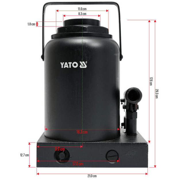 Домкрат гидравлический YATO 50 т, высота 300-480 мм (YT-17009), фото , изображение 2 | SNABZHENIE.com.ua Домкрат гидравлический YATO 50 т, высота 300-480 мм (YT-17009), фото , изображение 2 | SNABZHENIE.com.ua