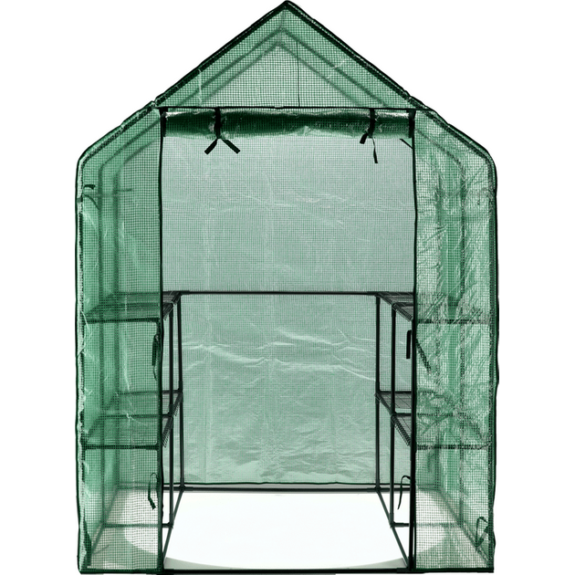 Мини-теплица садовая складная FLO, 8 полок, 143х143х195 см, ПВХ, фото , изображение 5 | SNABZHENIE.com.ua