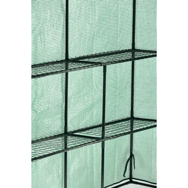 Мини-теплица садовая складная FLO, 8 полок, 143х143х195 см, ПВХ, фото , изображение 7 | SNABZHENIE.com.ua