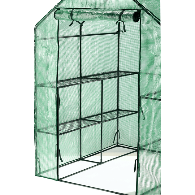 Мини-теплица садовая складная FLO, 8 полок, 143х143х195 см, ПВХ, фото , изображение 8 | SNABZHENIE.com.ua
