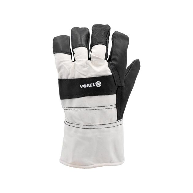 Рукавицы рабочие VOREL: хлопок + экокожа, размер 11, фото , изображение 5 | SNABZHENIE.com.ua