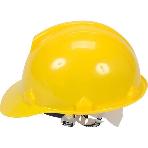 Каска защитная VOREL жёлтая из HDPE [30/120], фото , изображение 2 | SNABZHENIE.com.ua