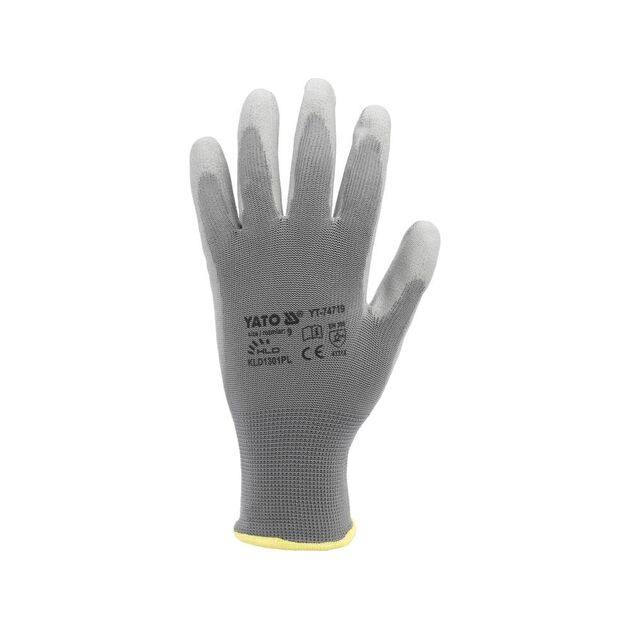 Перчатки YATO серые рабочие, размер 10 (YT-7472), фото , изображение 5 | SNABZHENIE.com.ua