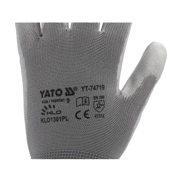 Перчатки YATO серые рабочие, размер 10 (YT-7472), фото , изображение 11 | SNABZHENIE.com.ua