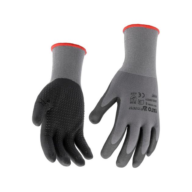 Рабочие рукавицы YATO из нейлона, покрытые вспененным нитрилом, р. 10, фото , изображение 2 | SNABZHENIE.com.ua