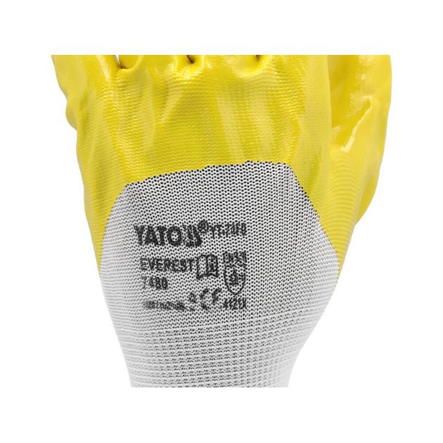 Перчатки рабочие трикотажные нейлоновые желтые YATO, размер 10, фото , изображение 8 | SNABZHENIE.com.ua