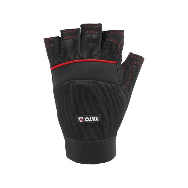 Перчатки рабочие черные открытые YATO, искусственная кожа, размер 10, фото , изображение 4 | SNABZHENIE.com.ua