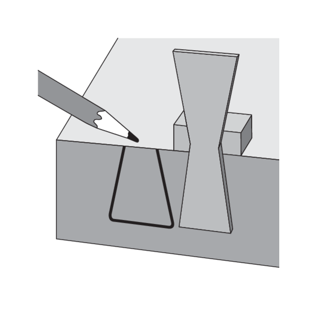 Шаблон YATO "ластівковий хвіст" зі шкалою, 64х23х18 мм, фото , изображение 4 | SNABZHENIE.com.ua