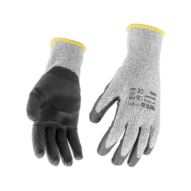 Рукавицы рабочие YATO полиэтиленовые, черный PU, размер 9, фото , изображение 2 | SNABZHENIE.com.ua