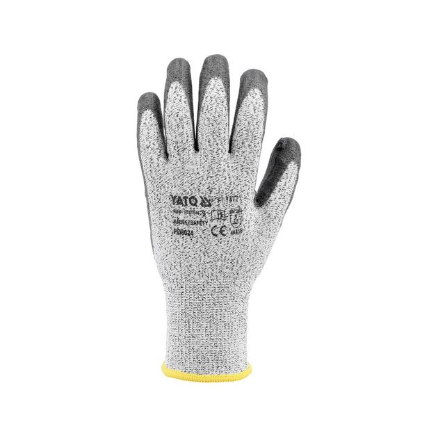 Рукавицы рабочие YATO полиэтиленовые, черный PU, размер 9, фото , изображение 4 | SNABZHENIE.com.ua