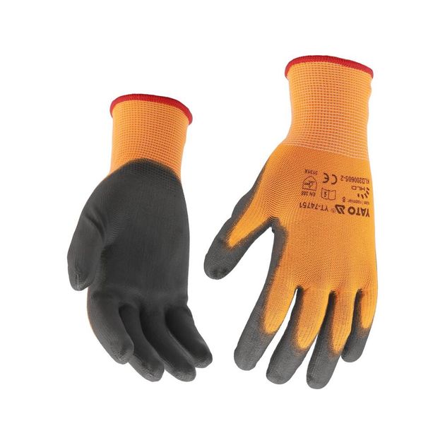 Рукавиці робочі з поліуретановою оболонкою YATO, розмір 9, для користування смартфоном, фото , зображення 2 | SNABZHENIE.com.ua Рукавиці робочі з поліуретановою оболонкою YATO, розмір 9, для користування смартфоном, фото , зображення 2 | SNABZHENIE.com.ua