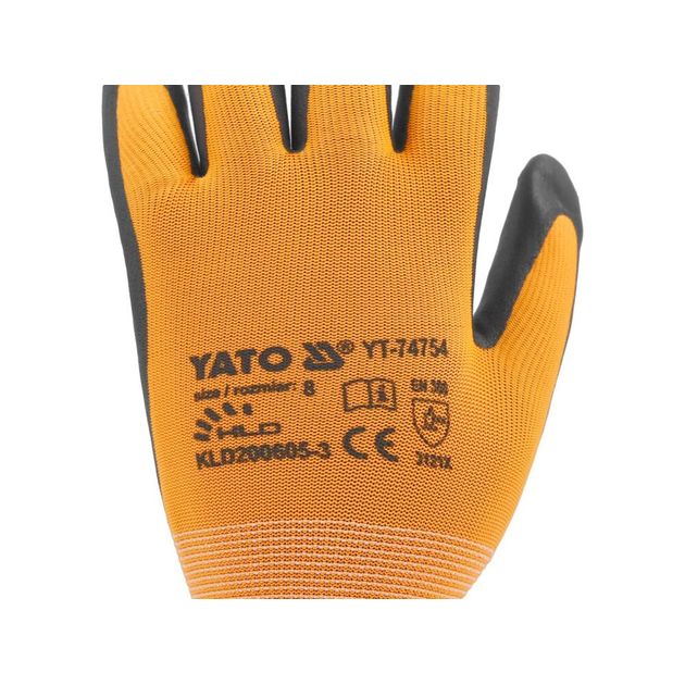 Рукавицы нейлоновые с нитриловой оболочкой YATO, размер 10, для смартфона, фото , изображение 8 | SNABZHENIE.com.ua