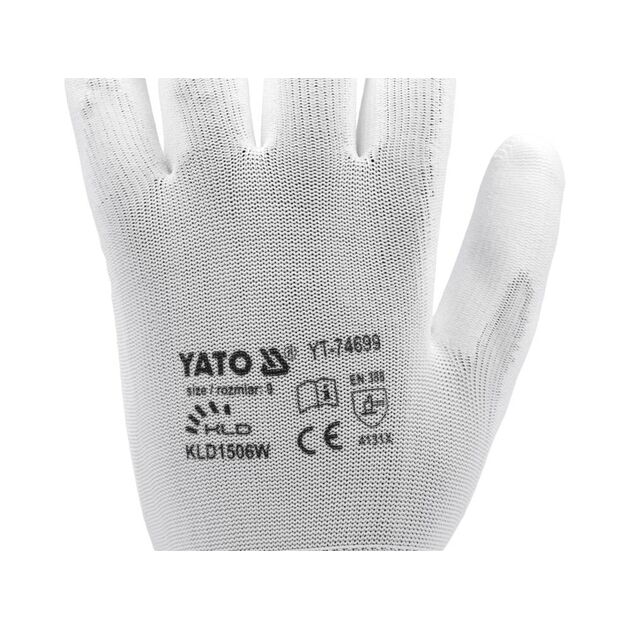 Перчатки YATO NYLON, размер 10 (YT-7470), фото , изображение 8 | SNABZHENIE.com.ua