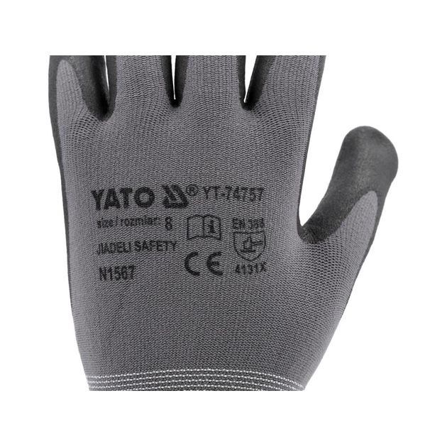 Рукавицы рабочие YATO нейлоновые с нитриловым покрытием, размер 8, фото , изображение 8 | SNABZHENIE.com.ua