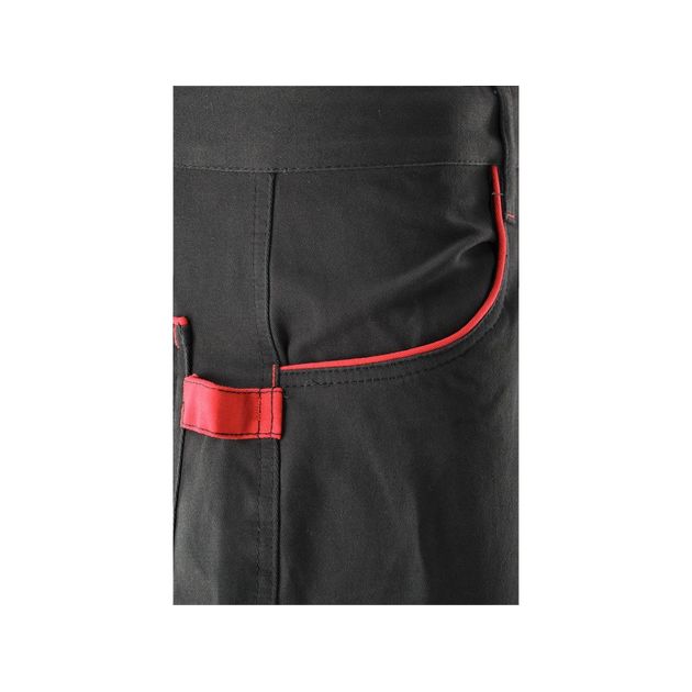 Штани робочі COMFY YATO M, чорні з червоним, 7 кишень, 100% бавовна, фото , изображение 10 | SNABZHENIE.com.ua