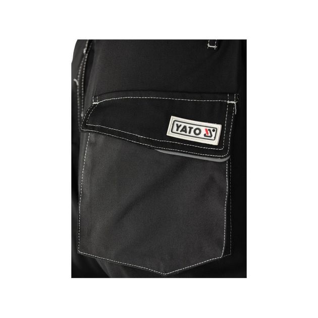 Брюки рабочие черные YATO, размер M, 9 карманов, 64% полиэстер., фото , изображение 10 | SNABZHENIE.com.ua