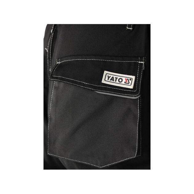 Рабочие брюки черные YATO, размер S, 9 карманов, 64% полиэстер., фото , изображение 10 | SNABZHENIE.com.ua