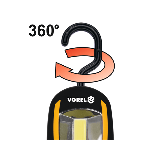 Ліхтар діодний VOREL з підвісним гачком, живлення 3xAA батарейками, фото , изображение 8 | SNABZHENIE.com.ua