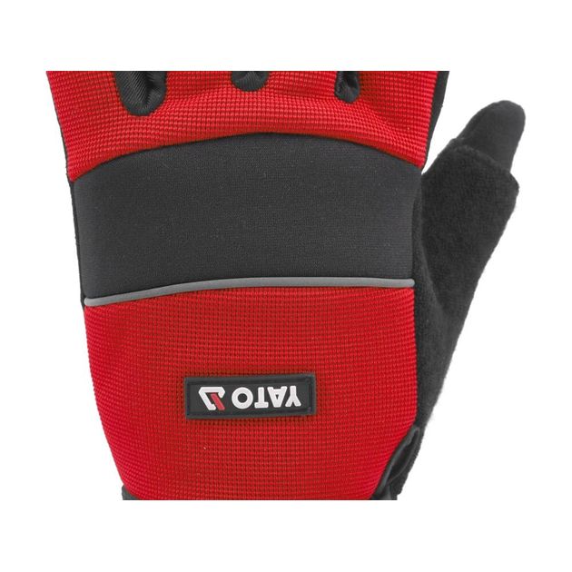 Перчатки рабочие открытые YATO, искусственная кожа, синтетика, 9 размер, фото , изображение 5 | SNABZHENIE.com.ua