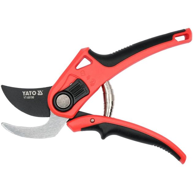 Сікатор YATO з округленими лезами, регуляція до гілок Ø 12-20 мм, L=208 мм, фото , изображение 2 | SNABZHENIE.com.ua