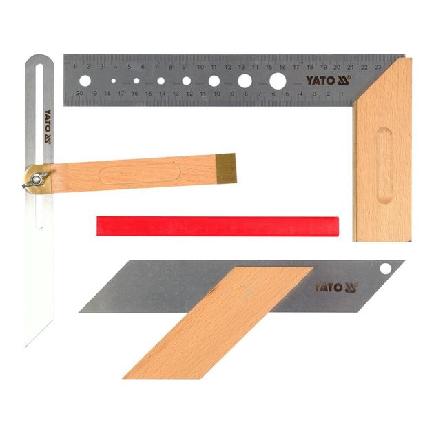 Набор столярных угольников YATO 3 шт: 90˚, 45˚, 135˚, 180 мм, фото , изображение 2 | SNABZHENIE.com.ua Набор столярных угольников YATO 3 шт: 90˚, 45˚, 135˚, 180 мм, фото , изображение 2 | SNABZHENIE.com.ua