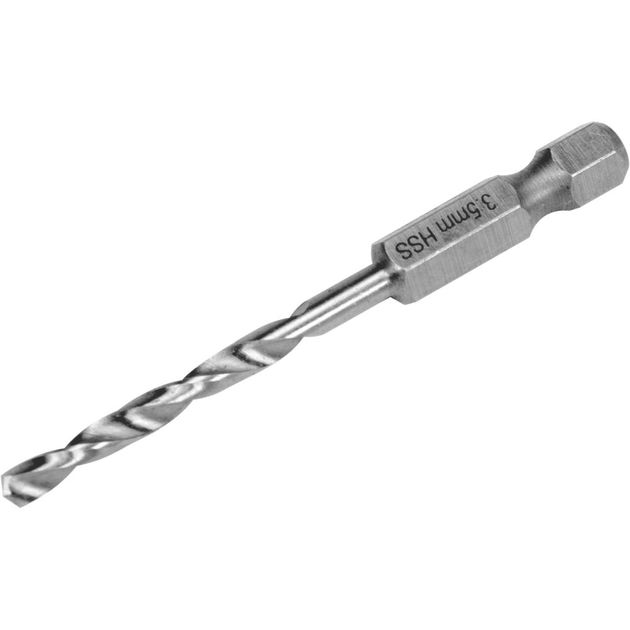 Сверло по металлу YATO 3.5 мм, HEX-1/4, длина 70/38 мм (YT-44865), фото , изображение 2 | SNABZHENIE.com.ua