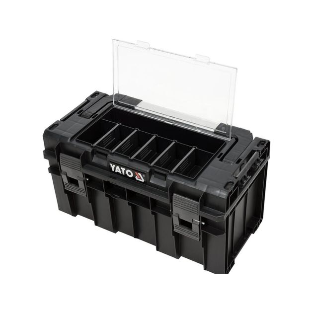 Ящик для інструментів YATO з органайзером, 5 ячейок, 450х260х240 мм, пластиковий корпус, фото , зображення 2 | SNABZHENIE.com.ua