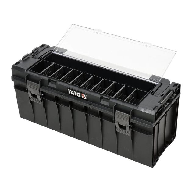Ящик для інструментів YATO з органайзером на 9 осередків, 650х270х272 мм, пластиковий корпус, фото , зображення 2 | SNABZHENIE.com.ua Ящик для інструментів YATO з органайзером на 9 осередків, 650х270х272 мм, пластиковий корпус, фото , зображення 2 | SNABZHENIE.com.ua