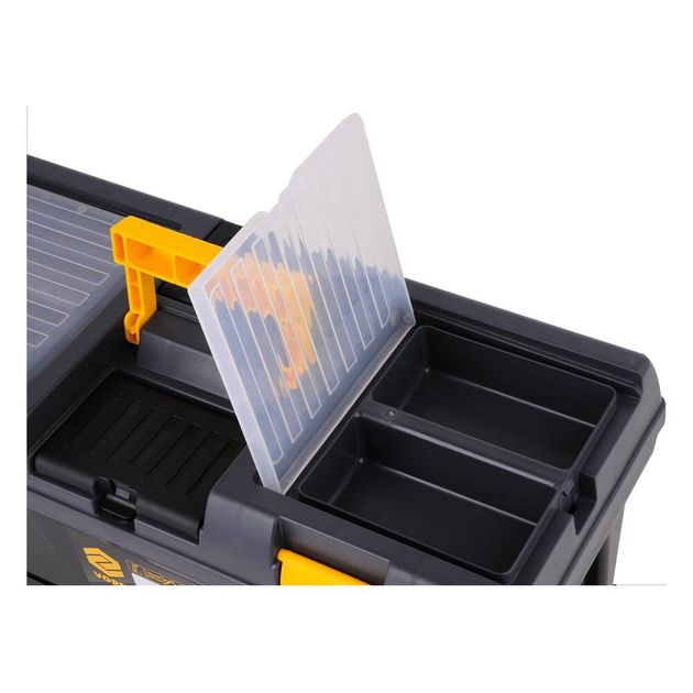 Ящик для інструментів 20" з ПВХ пластику VOREL: 3 контейнери, 2 органайзера, 525x 256x 325 мм [1], фото , зображення 5 | SNABZHENIE.com.ua