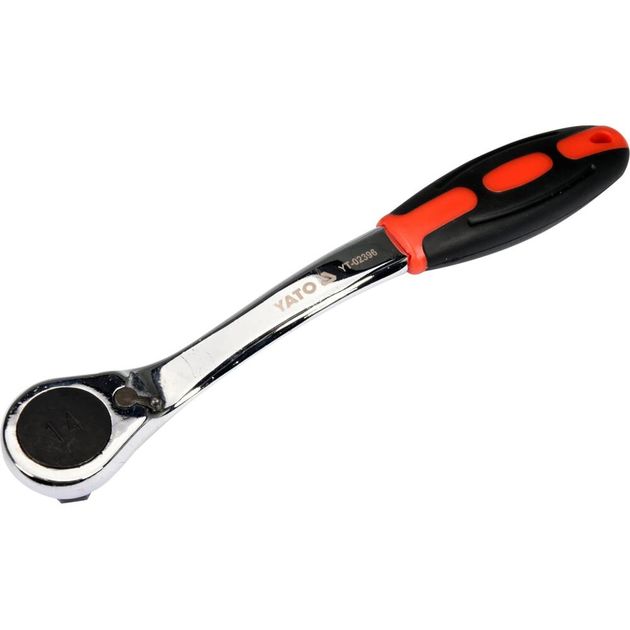 Изогнутая шестигранная трещотка YATO HEX14, HRC 42-48, с ручкой, фото , изображение 2 | SNABZHENIE.com.ua