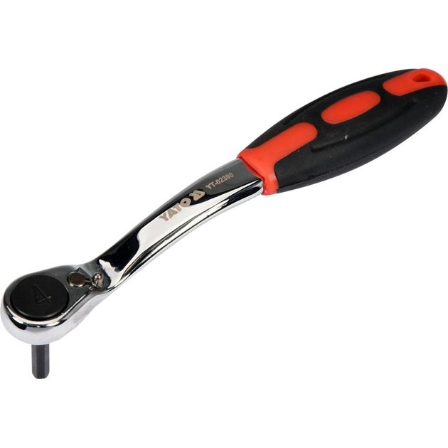 Трещотка шестигранна, вигнута YATO HEX4, HRC 42-48, з прорезиненою ергономічною ручкою (YT-02390), фото , зображення 2 | SNABZHENIE.com.ua Трещотка шестигранна, вигнута YATO HEX4, HRC 42-48, з прорезиненою ергономічною ручкою (YT-02390), фото , зображення 2 | SNABZHENIE.com.ua