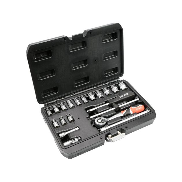 Набор инструментов YATO 1/4", 20 предметов, 3,5 - 14 мм, 25 мм (YT-14491), фото , изображение 2 | SNABZHENIE.com.ua