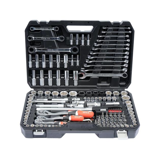 Набор инструментов YATO 150 шт., квадрат 1/4, 3/8 и 1/2 (YT-38811), фото , изображение 2 | SNABZHENIE.com.ua