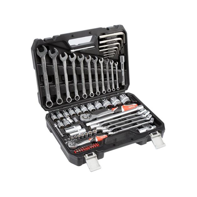 Набір інструментів, квадрат 1/4 і 1/2, 77 шт. YATO (YT-38781), фото , зображення 2 | SNABZHENIE.com.ua