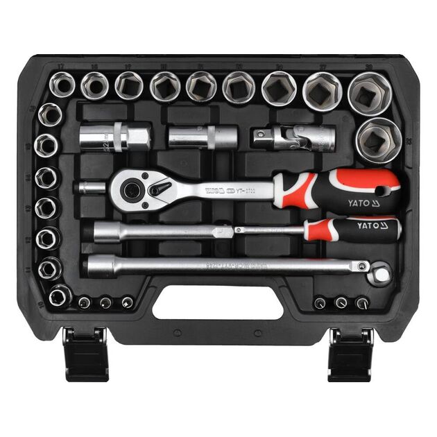 Набор головок и бит YATO 1/2", 1/4", 60 элементов, фото , изображение 2 | SNABZHENIE.com.ua