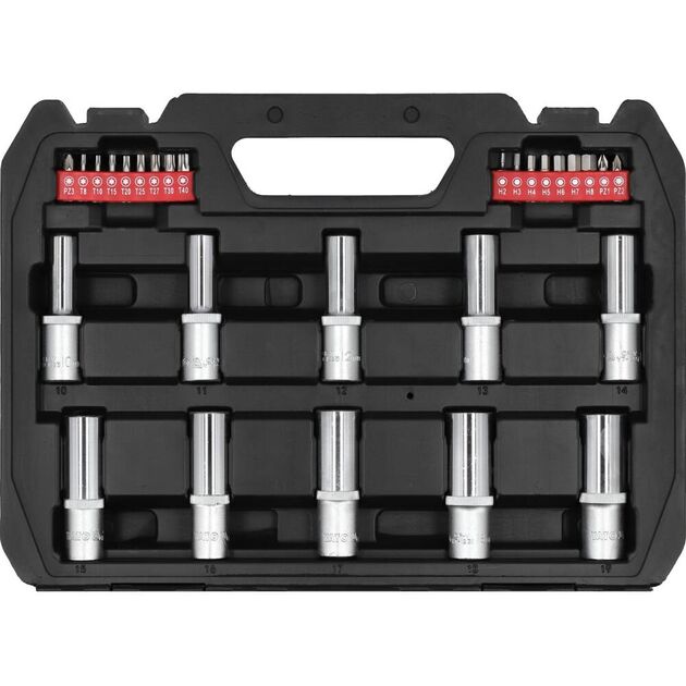 Набор головок и бит YATO 1/2", 1/4", 60 элементов, фото , изображение 4 | SNABZHENIE.com.ua