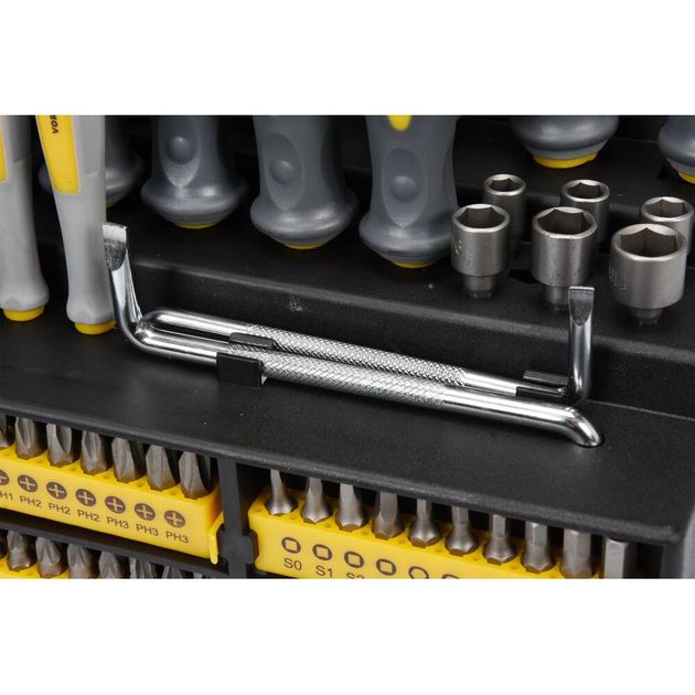 Набір викруток і викруткових насадок VOREL : Cr-V, 100 шт [3/36], фото , зображення 10 | SNABZHENIE.com.ua