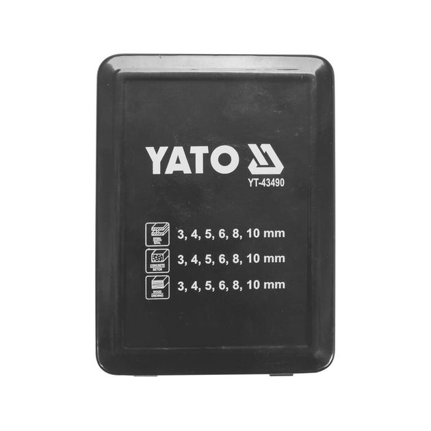 Свердла по металлу, бетону, дереву YATO, 3-10 мм, 18 шт., фото , изображение 11 | SNABZHENIE.com.ua
