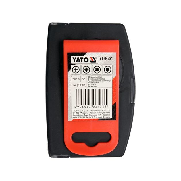 Набор ударных отверточных насадок с держателем YATO 1/4", 23 шт., фото , изображение 5 | SNABZHENIE.com.ua