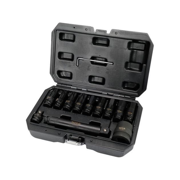 Набор бит YATO TORX, HEX для квадратов 1/2", 3/4", 12 эл., фото , изображение 2 | SNABZHENIE.com.ua