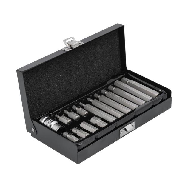 Набір насадок викруткових YATO "HEX", L= 30, 75 мм, адаптер 1/2", металевий кейс, 15 шт., фото , зображення 4 | SNABZHENIE.com.ua Набір насадок викруткових YATO "HEX", L= 30, 75 мм, адаптер 1/2", металевий кейс, 15 шт., фото , зображення 4 | SNABZHENIE.com.ua