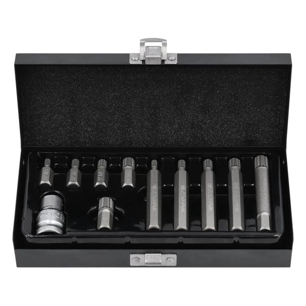 Бита SPLINE 30 и 75 мм + переходник ½, набор 11 шт. YATO, фото , изображение 2 | SNABZHENIE.com.ua