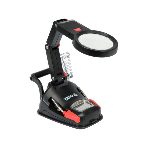 Лупа на штативе, ABS-пластик, 2 линзы 3x/45x, 125x160 мм, подсветка, фото , изображение 2 | SNABZHENIE.com.ua