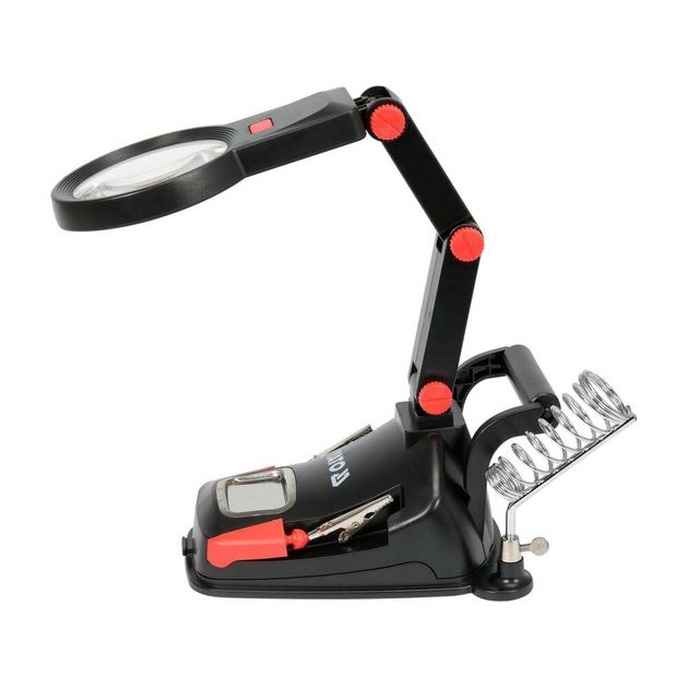 Лупа на штативе, ABS-пластик, 2 линзы 3x/45x, 125x160 мм, подсветка, фото , изображение 6 | SNABZHENIE.com.ua