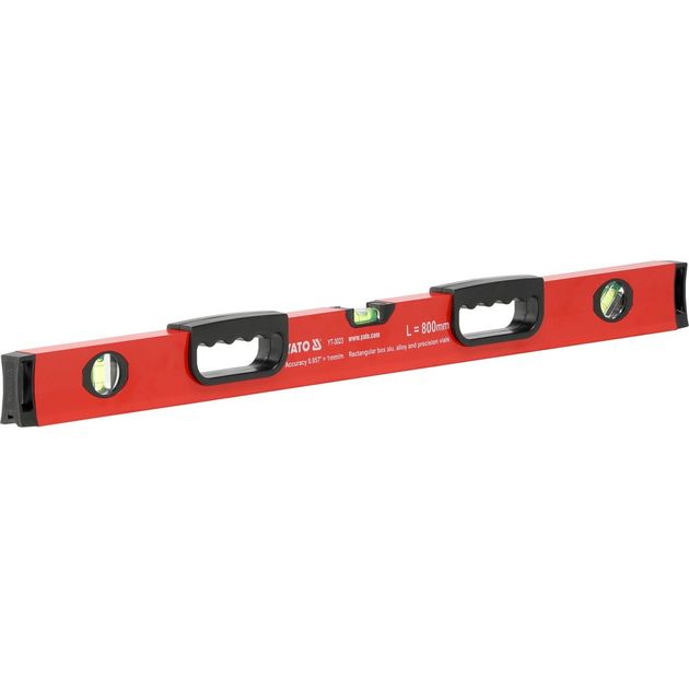 Уровень алюминиевый с 2 ручками и 3 глазками, 80 см YATO (YT-3023), фото , изображение 2 | SNABZHENIE.com.ua Уровень алюминиевый с 2 ручками и 3 глазками, 80 см YATO (YT-3023), фото , изображение 2 | SNABZHENIE.com.ua