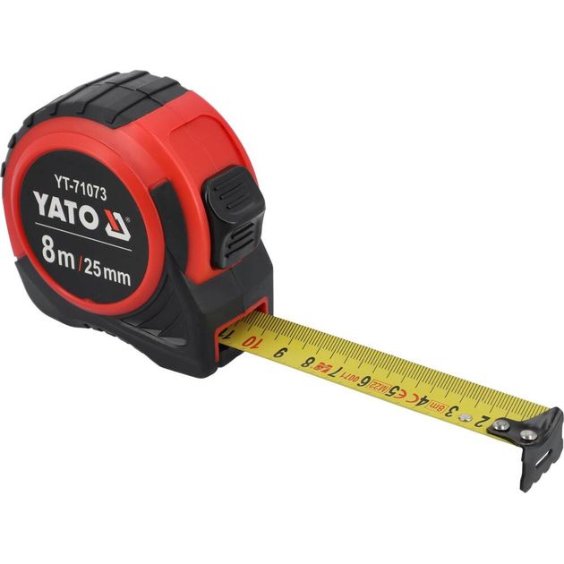 Рулетка YATO 8 м x 25 мм, стальная лента, нейлоновое покрытие, фото , изображение 4 | SNABZHENIE.com.ua Рулетка YATO 8 м x 25 мм, стальная лента, нейлоновое покрытие, фото , изображение 4 | SNABZHENIE.com.ua